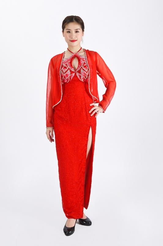 禮服長旗袍/紅色