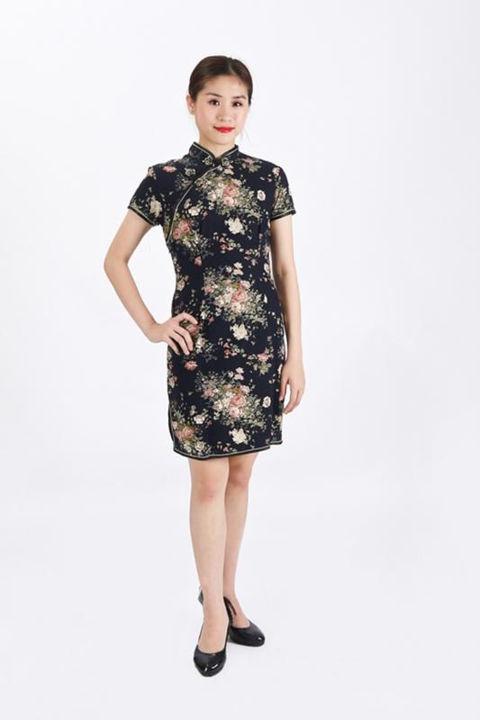 短旗袍/黑色
