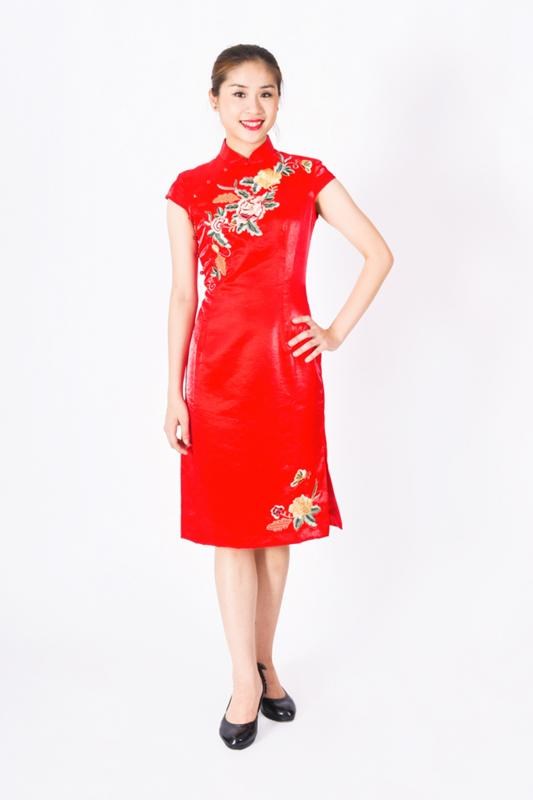 短旗袍/紅色