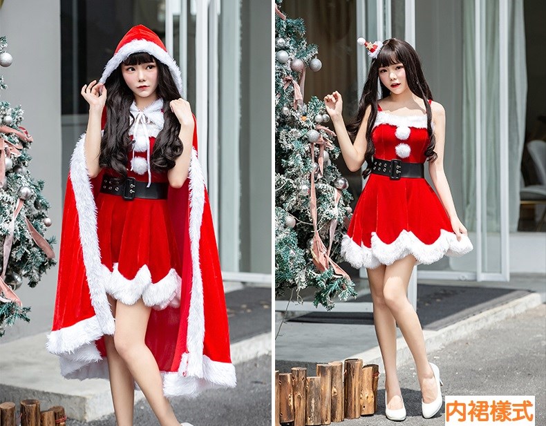 聖誕小姐/披風花形裙