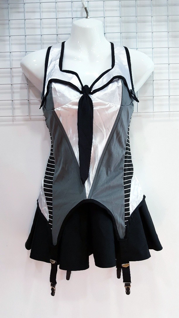 吊襪帶馬甲/灰色