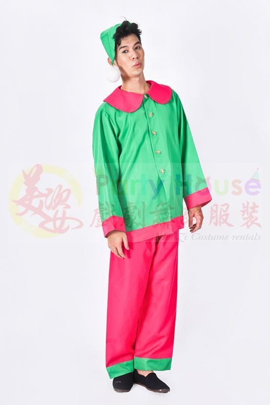 小矮人精靈/綠底桃粉邊