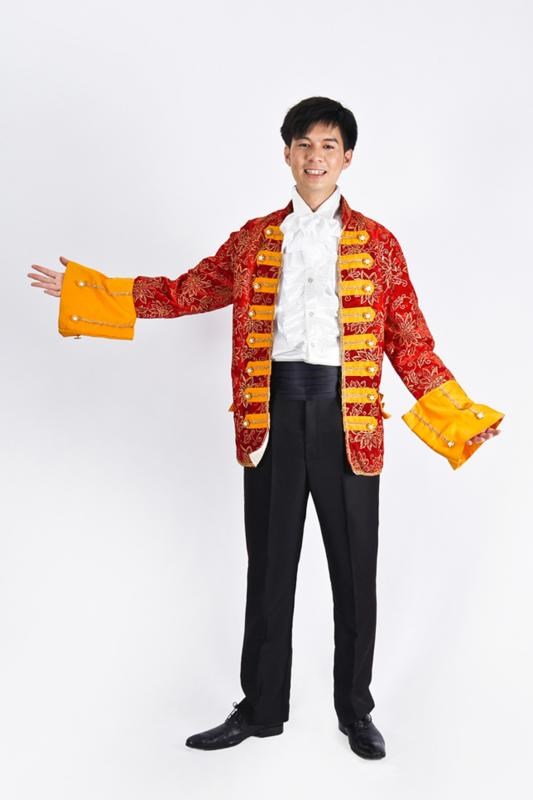 男宮廷服/紅黃寬袖