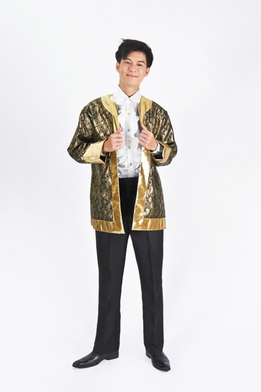 男宮廷服/黑紋金邊