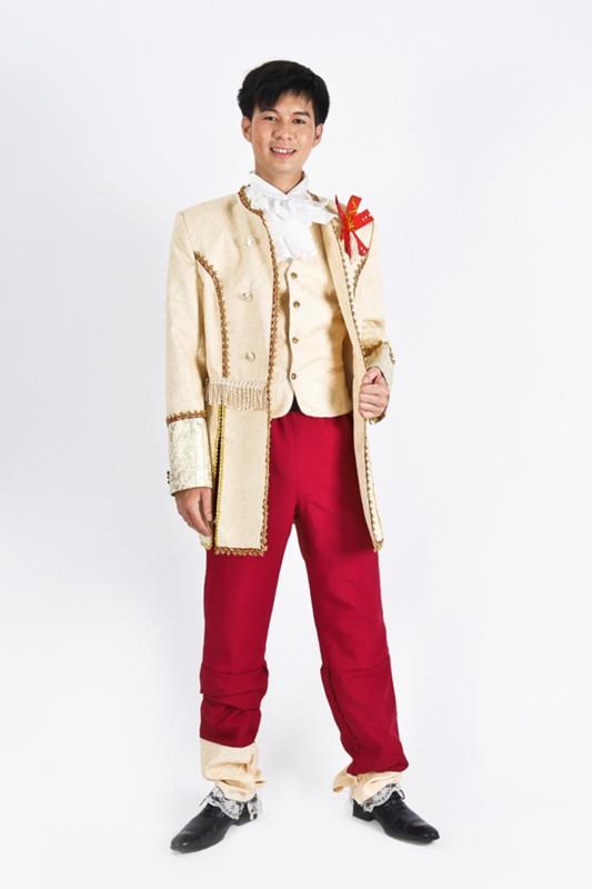 男宮廷服/流蘇米白