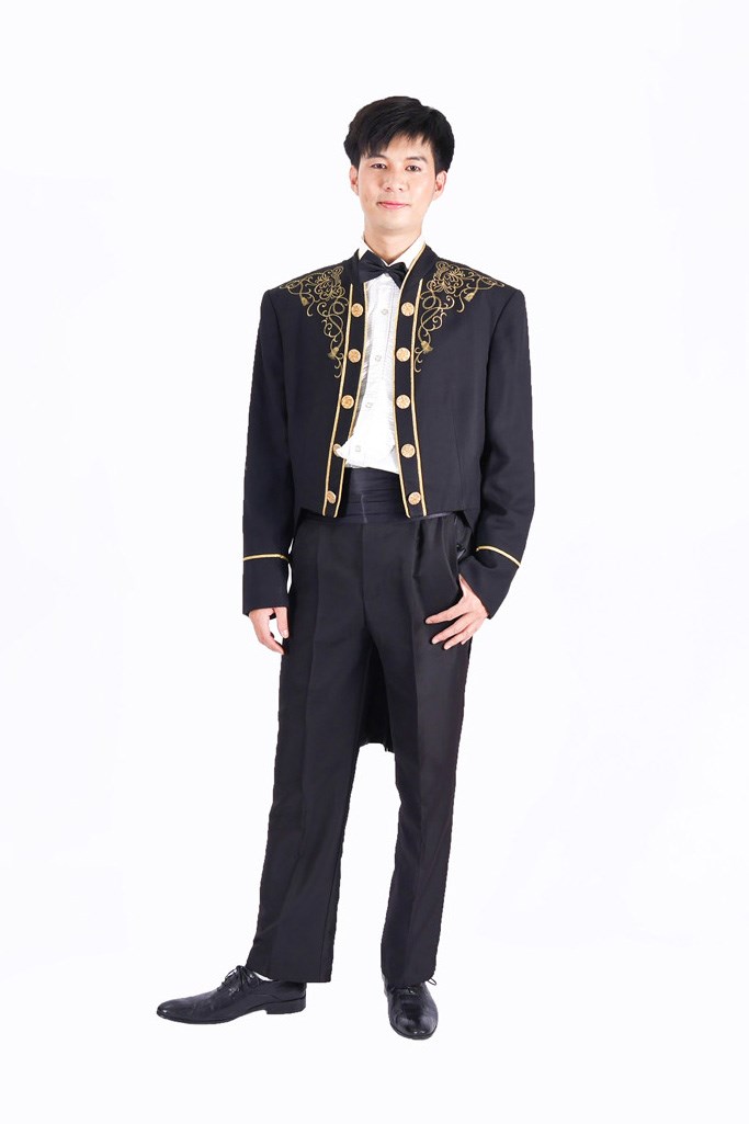 黑色燕尾服/金花領