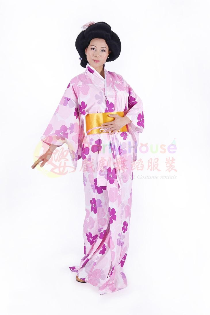 長和服/紫色花樣
