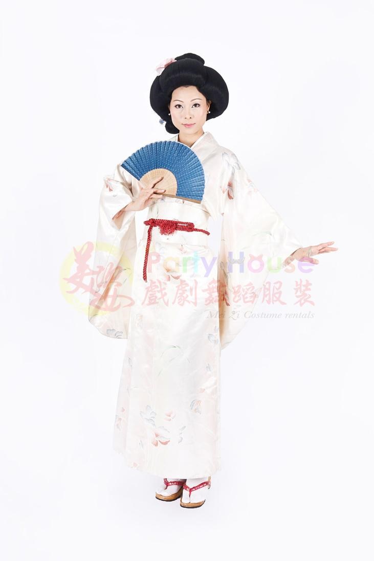 長和服/米白綠花