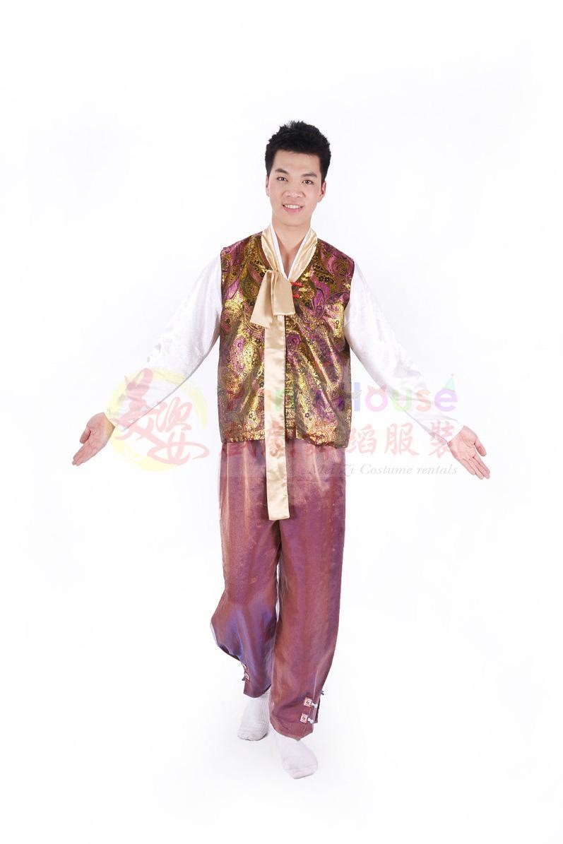 男韓服/金底紫紋