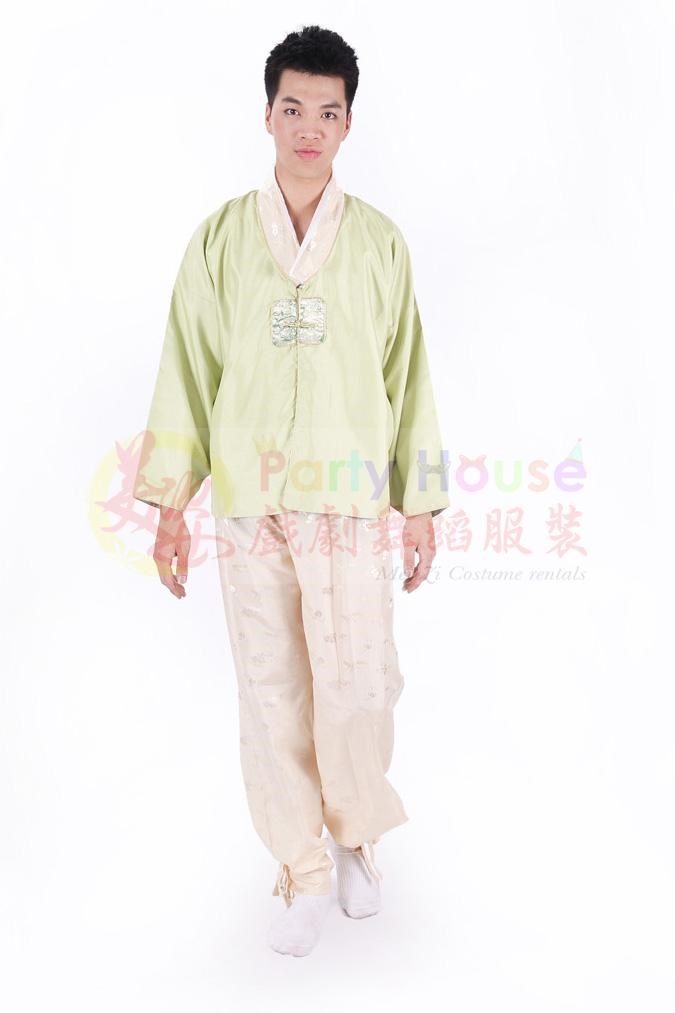 男韓服/薄綠白領