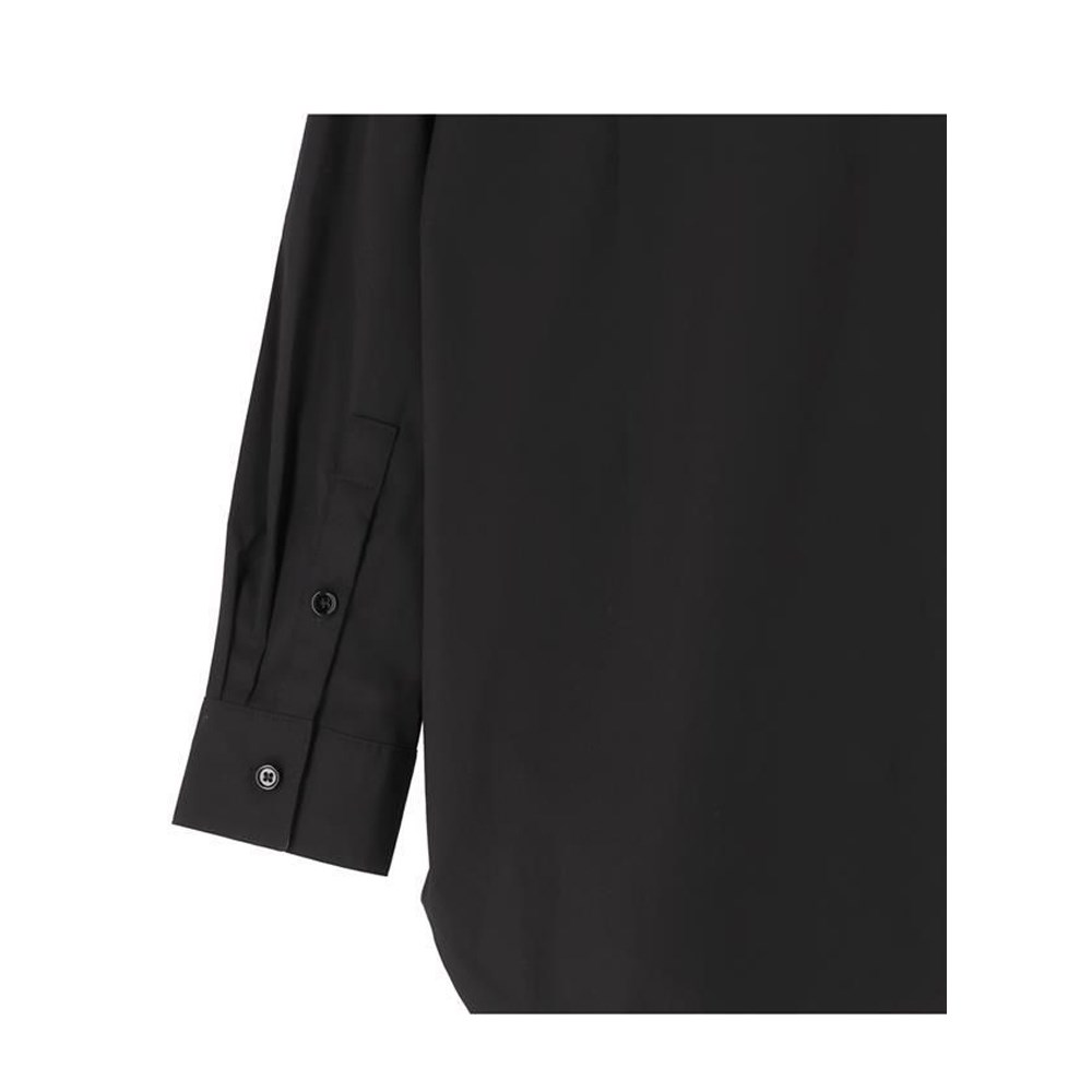 【BURBERRY 】8067812 經典格紋拼接薄長襯衫(黑色)