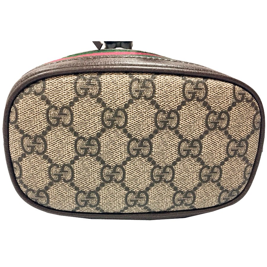 【GUCCI 】550620 經典Ophidia系列迷你斜背水桶包(棕色)