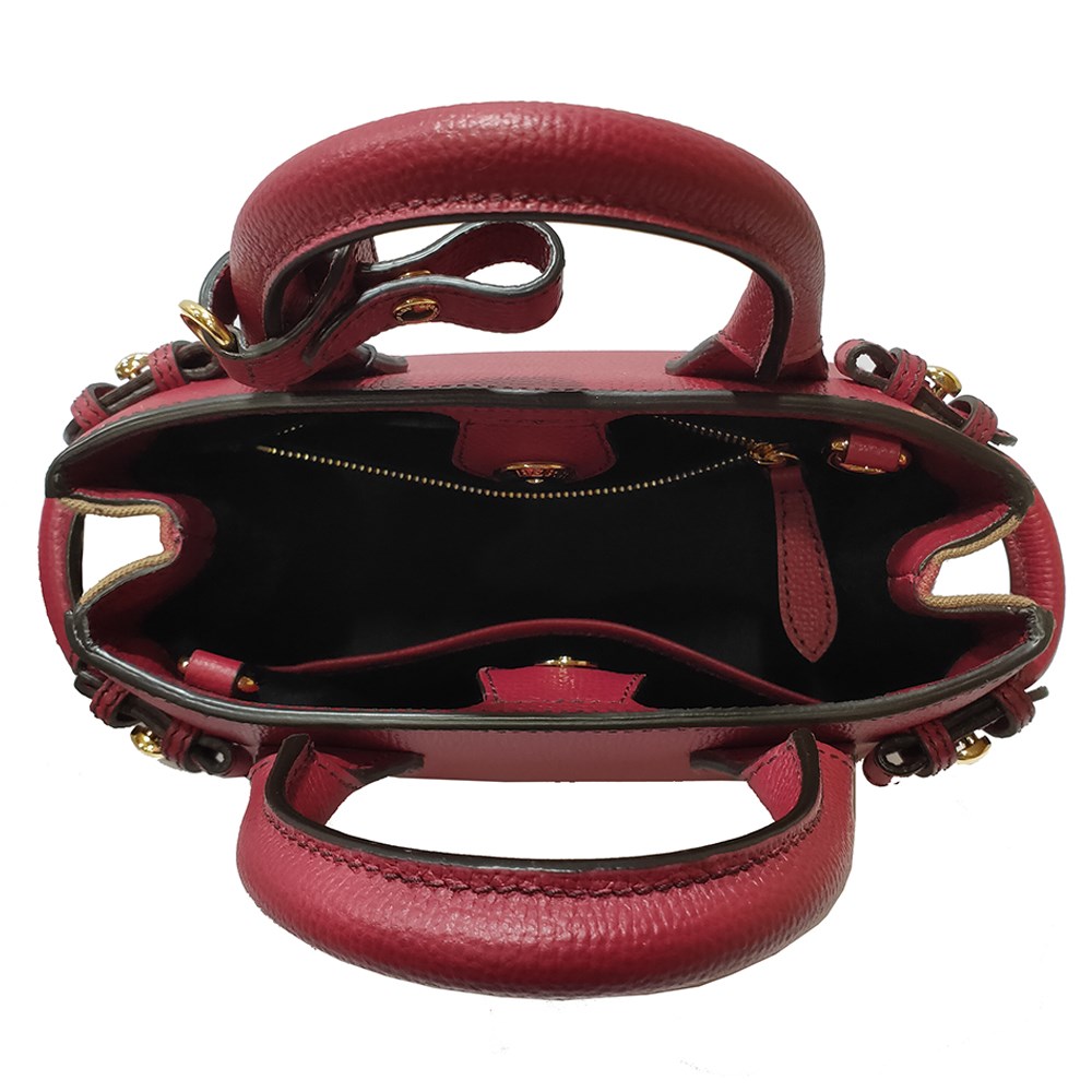 【BURBERRY 巴寶莉】80365651 / 80277501 經典 Banner皮革拚接格紋迷你手提包/肩背包(紅色)