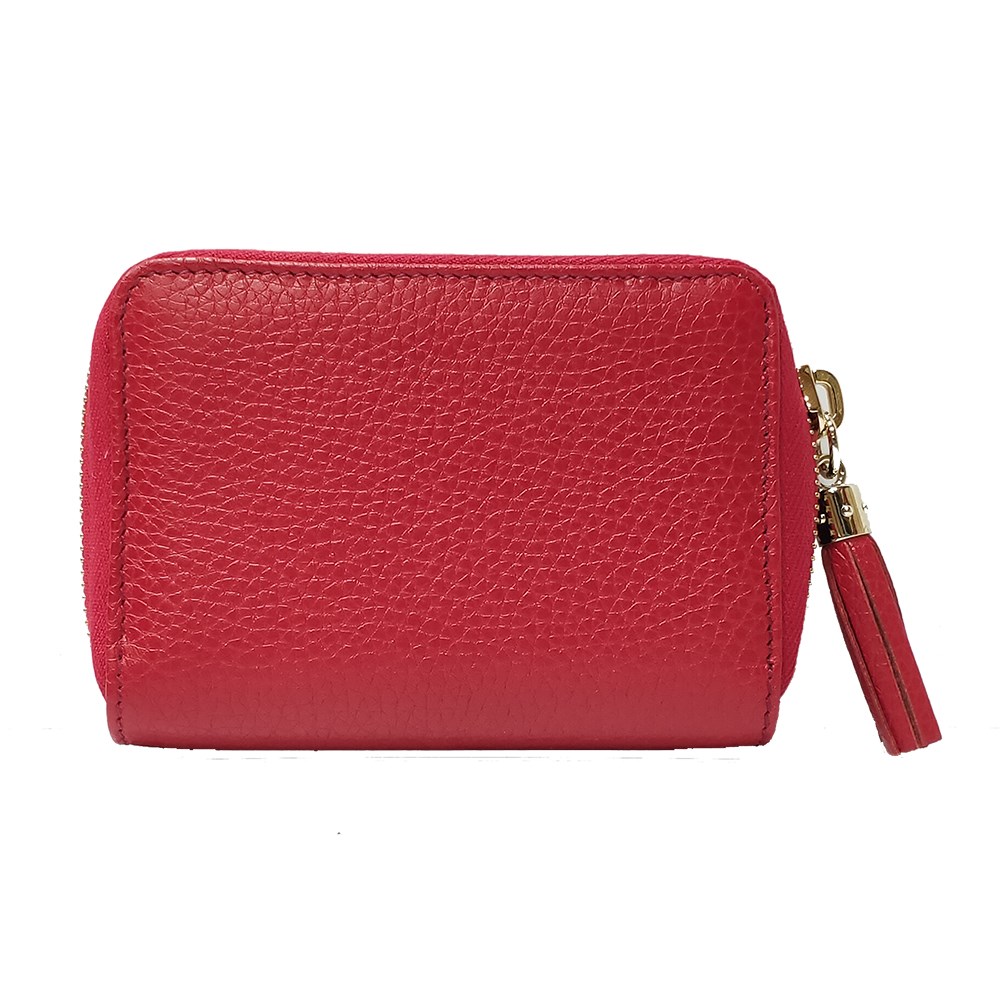 【GUCCI 古馳】598209 經典SOHO系列大雙G LOGO牛皮拉鍊零錢短夾(紅色)