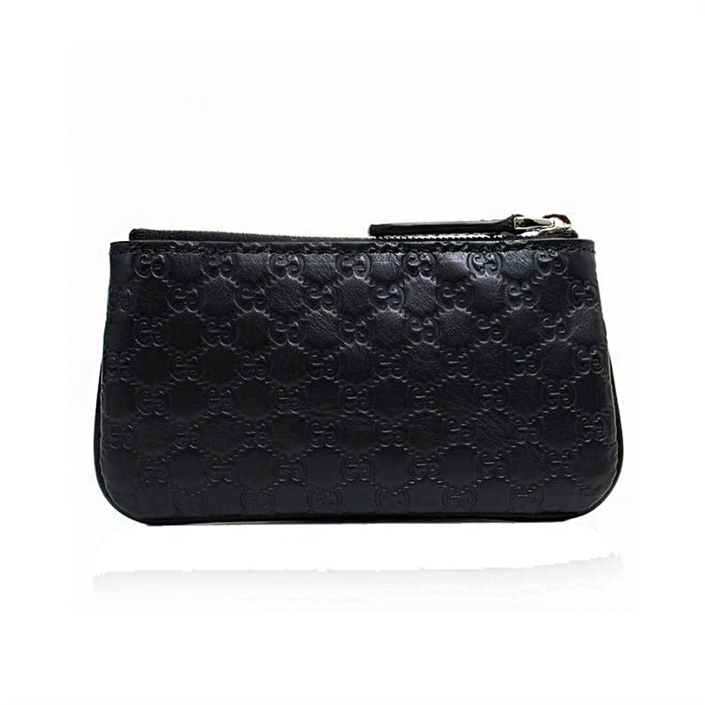 【GUCCI 古馳】544476 Gutchishima GG 鑰匙圈拉鍊零錢包(黑色)
