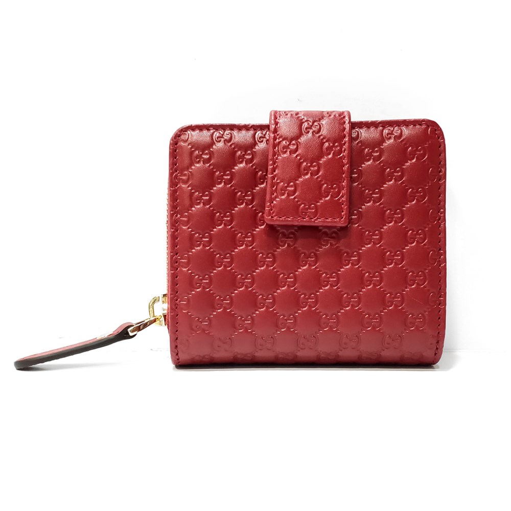 【GUCCI 古馳】經典Guccissima壓紋牛皮拉鍊/暗扣短夾(紅色449395 BMJ1G 6420)