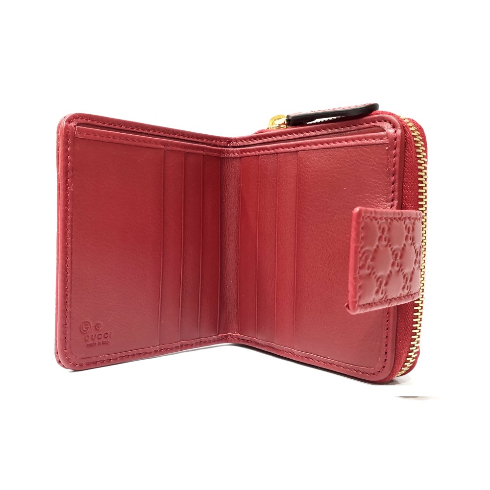 【GUCCI 古馳】經典Guccissima壓紋牛皮拉鍊/暗扣短夾(紅色449395 BMJ1G 6420)