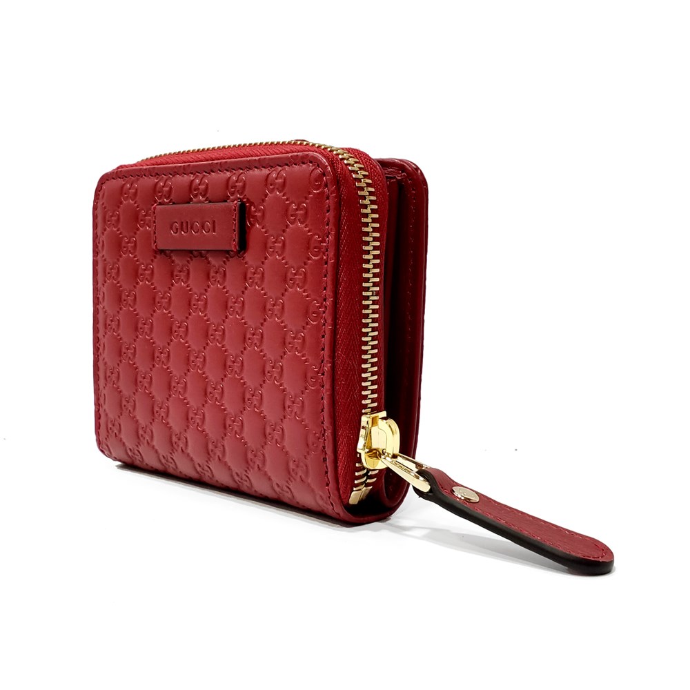 【GUCCI 古馳】經典Guccissima壓紋牛皮拉鍊/暗扣短夾(紅色449395 BMJ1G 6420)