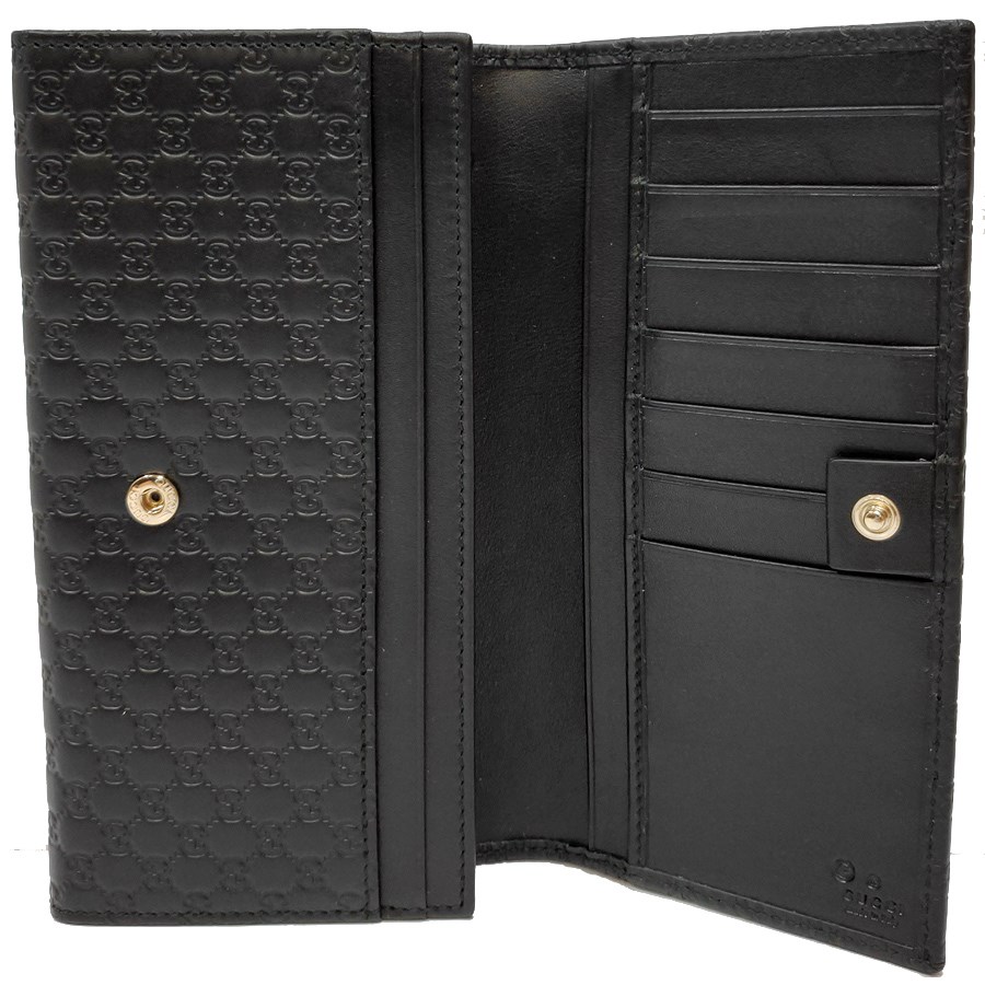 【GUCCI 古馳】449396 經典小雙G LOGO皮革壓紋扣式長夾