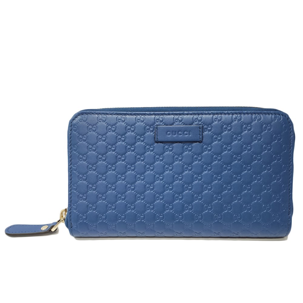 【GUCCI 古馳】449391 經典Guccissima GG壓紋牛皮拉鍊長夾