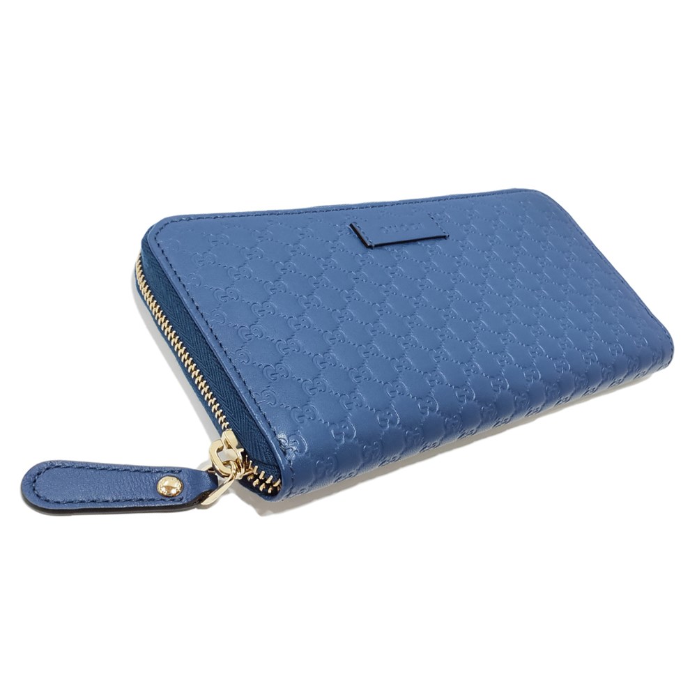 【GUCCI 古馳】449391 經典Guccissima GG壓紋牛皮拉鍊長夾