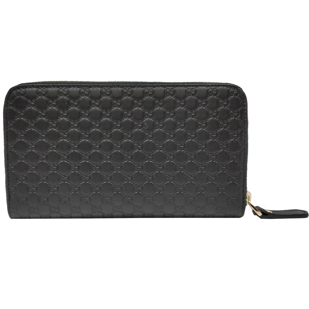 【GUCCI 古馳】449391 經典Guccissima GG壓紋牛皮拉鍊長夾 