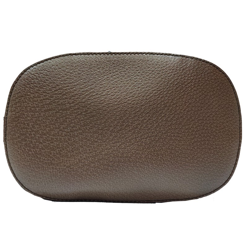 【GUCCI 古馳】473875 經典GG Supreme帆布印花皮革飾邊束口肩/後背水桶包(棕色)