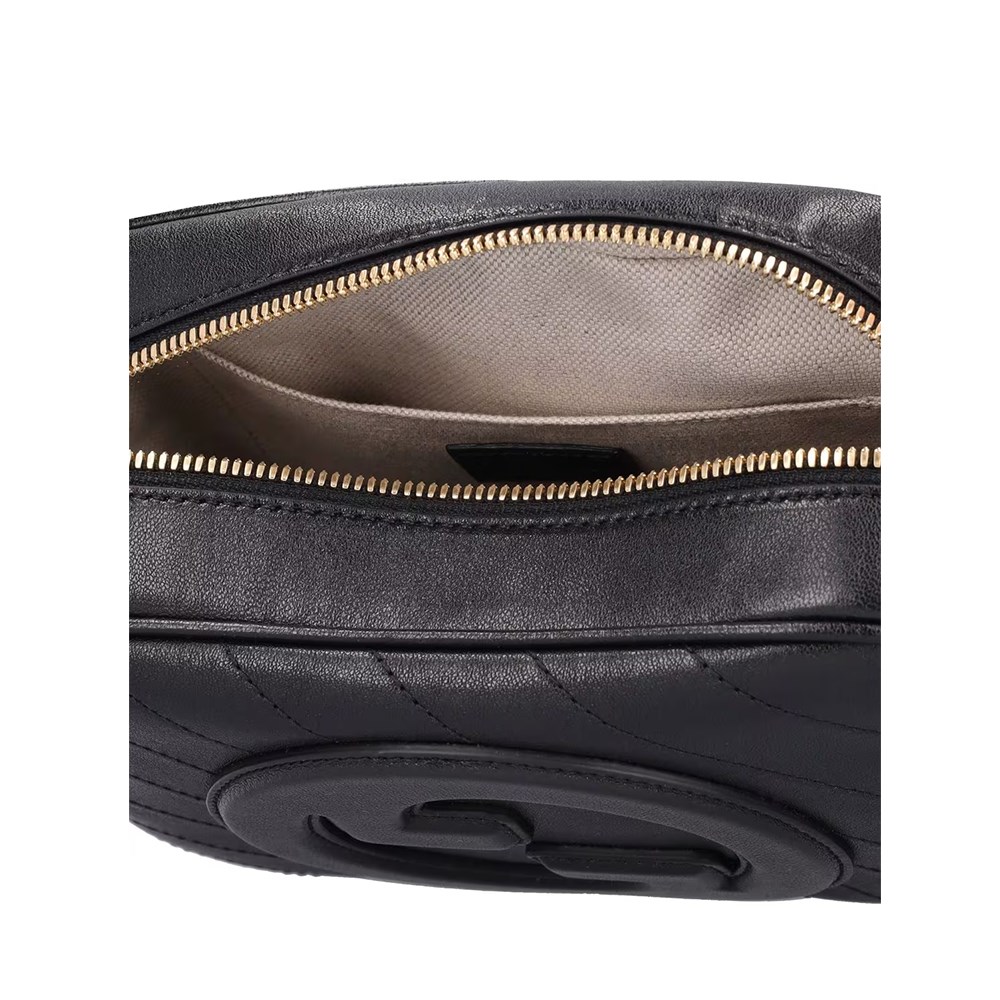 【GUCCI 古馳】742360 新款BLONDIE流蘇吊飾相機包斜背包(黑色)