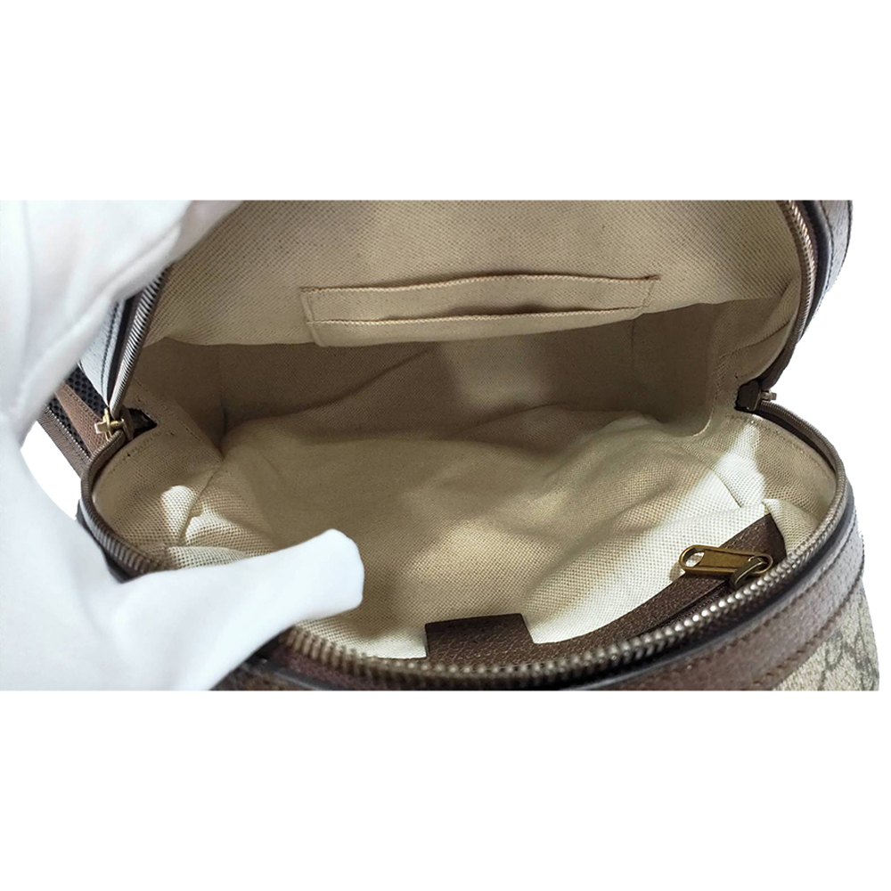 【GUCCI 古馳】547965 經典Ophidia綠紅綠GG印花帆布牛皮飾邊手提/後背包