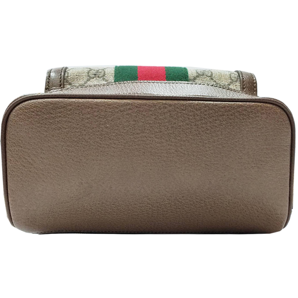 【GUCCI 古馳】547965 經典Ophidia綠紅綠GG印花帆布牛皮飾邊手提/後背包
