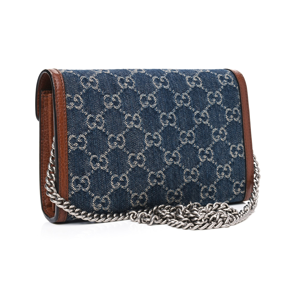 【GUCCI 古馳】401231 經典Dionysus系列GG Supreme帆布迷你酒神斜背包(丹寧)