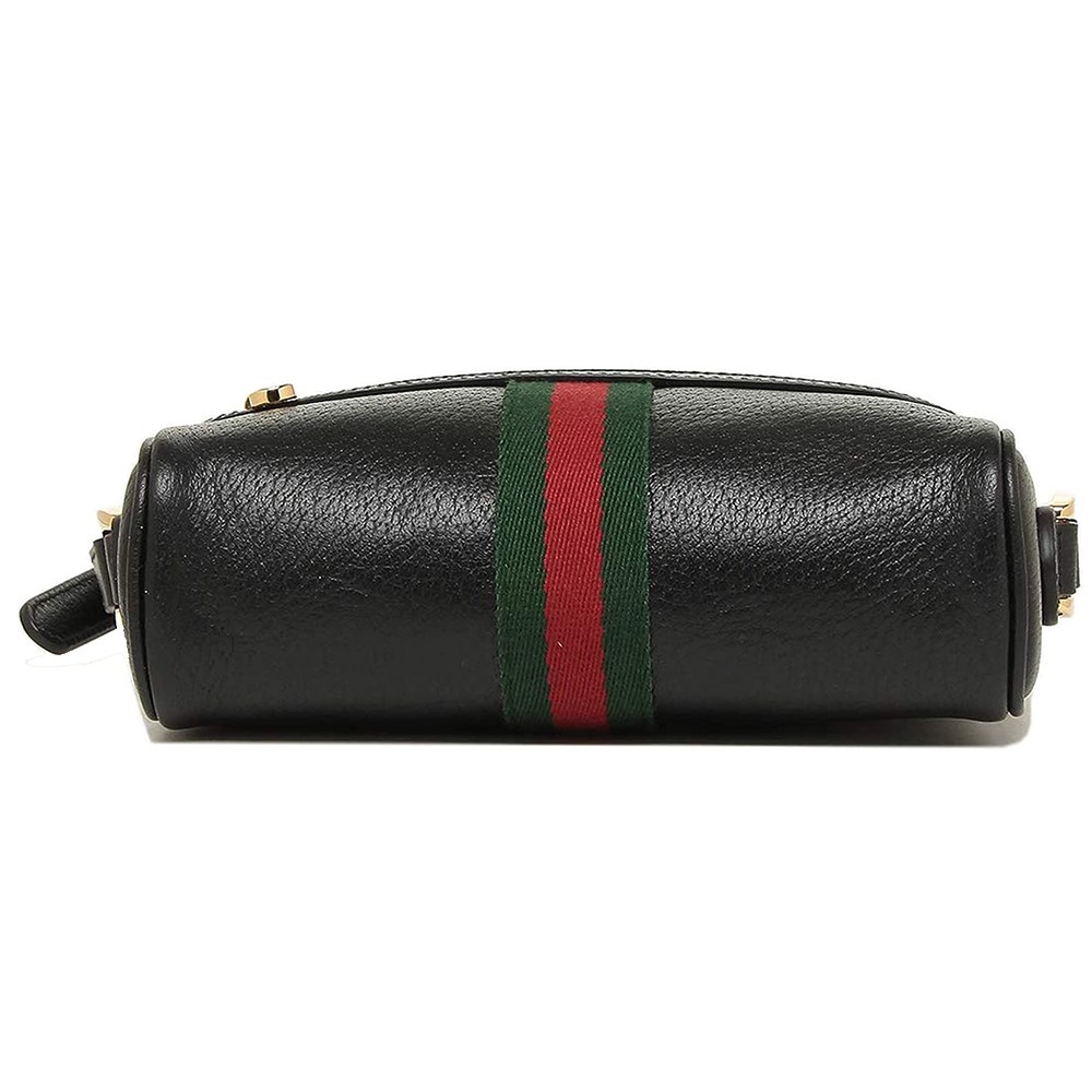 【GUCCI 古馳】719885 經典ophidia系列GG supreme牛皮拉鍊迷你肩背/斜背包(黑)