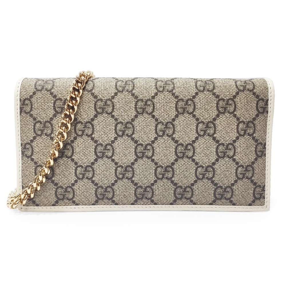 【GUCCI 古馳】621892 經典1955 WOC款Horsebit 馬銜釦金鍊肩背/斜背/手拿包 (白色)