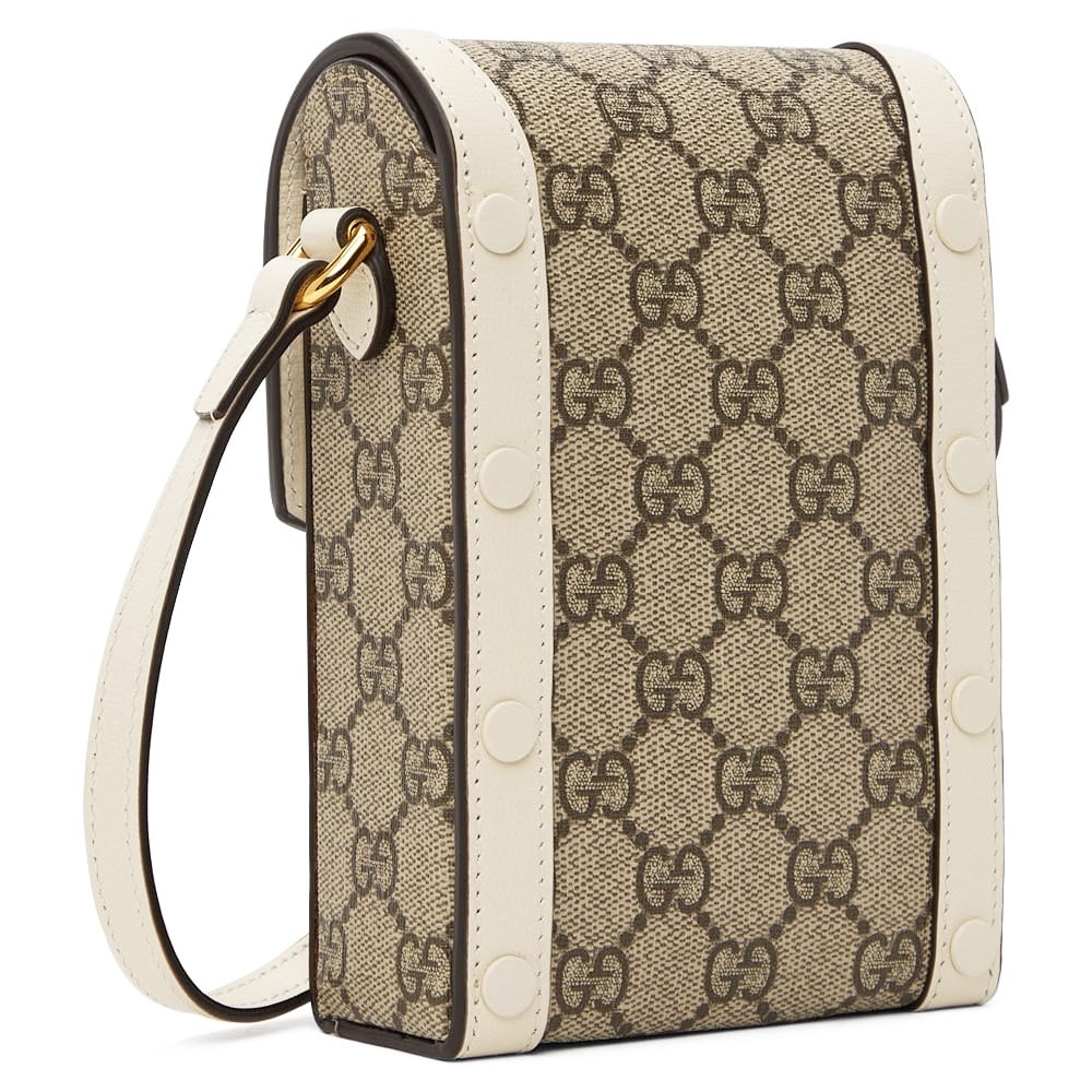 【GUCCI 古馳】625615 經典Horsebit mini 迷你馬銜扣肩背斜背1955手機包 (白色)