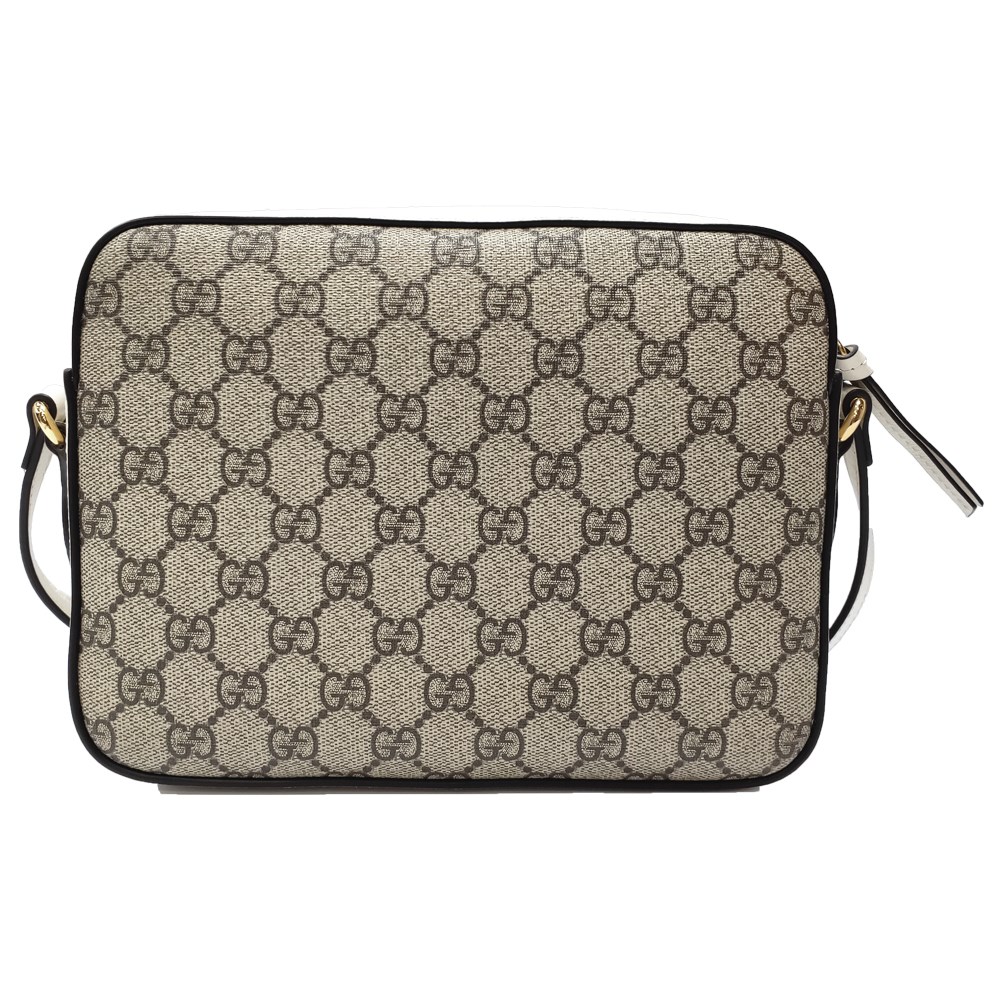  【GUCCI 古馳】645454 經典1955馬銜釦系列拉鍊相機包/肩背包(白色)