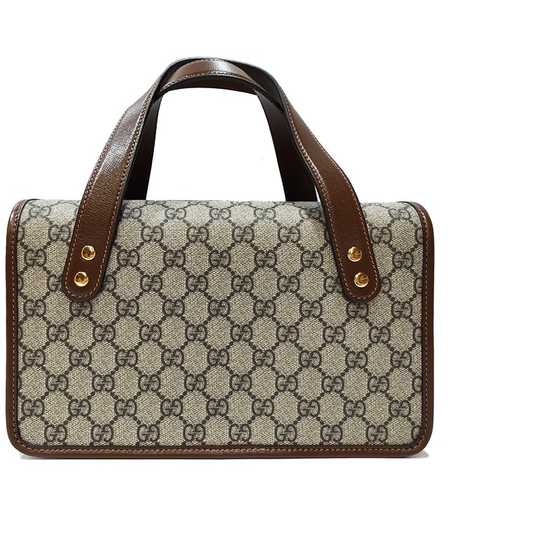 【GUCCI 古馳】627323 經典1955馬銜扣系列波士頓手提包(棕色)