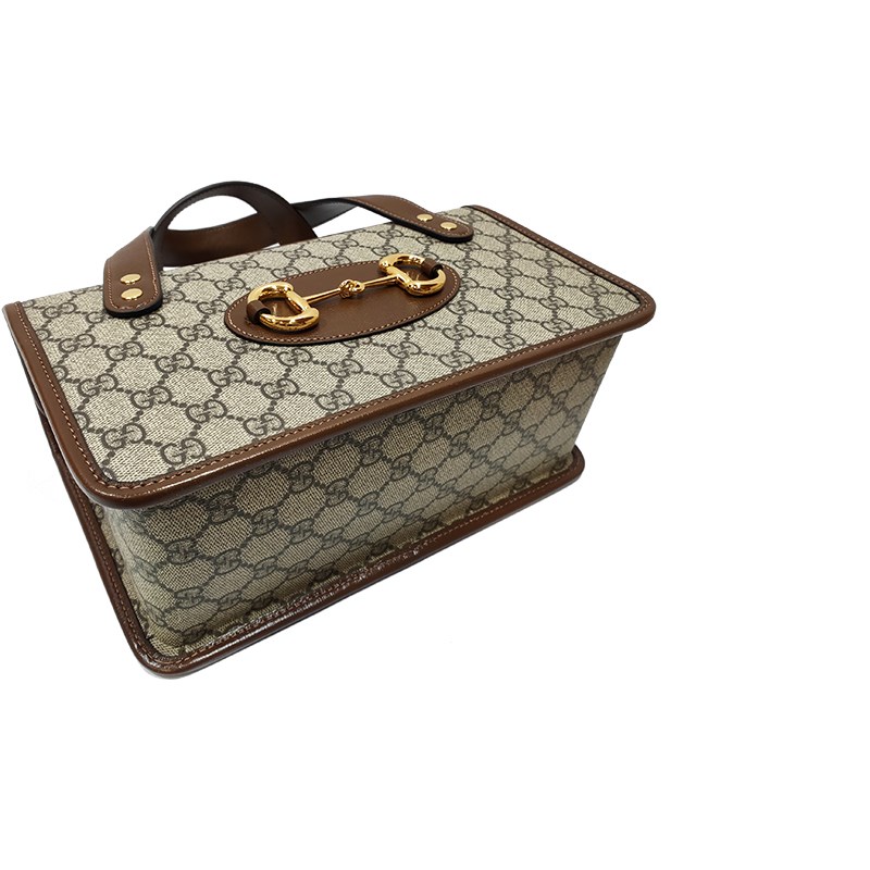 【GUCCI 古馳】627323 經典1955馬銜扣系列波士頓手提包(棕色)