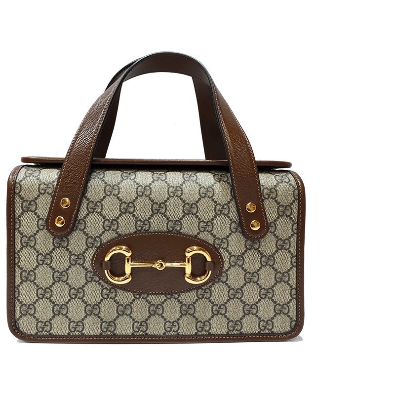 【GUCCI 古馳】627323 經典1955馬銜扣系列波士頓手提包(棕色)