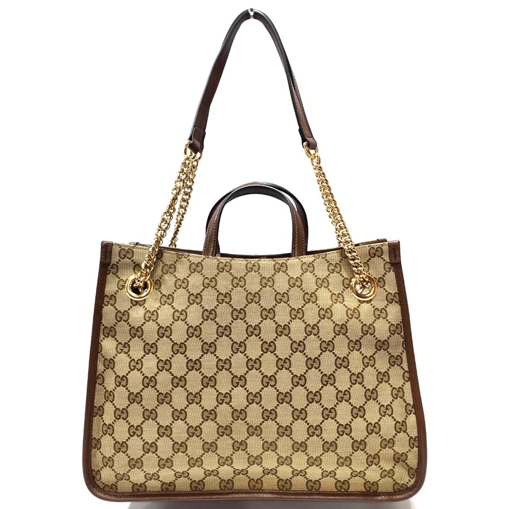 【GUCCI 古馳】621144 經典1955馬銜扣系列夾層鍊帶手提/肩背托特兩用包(棕色)