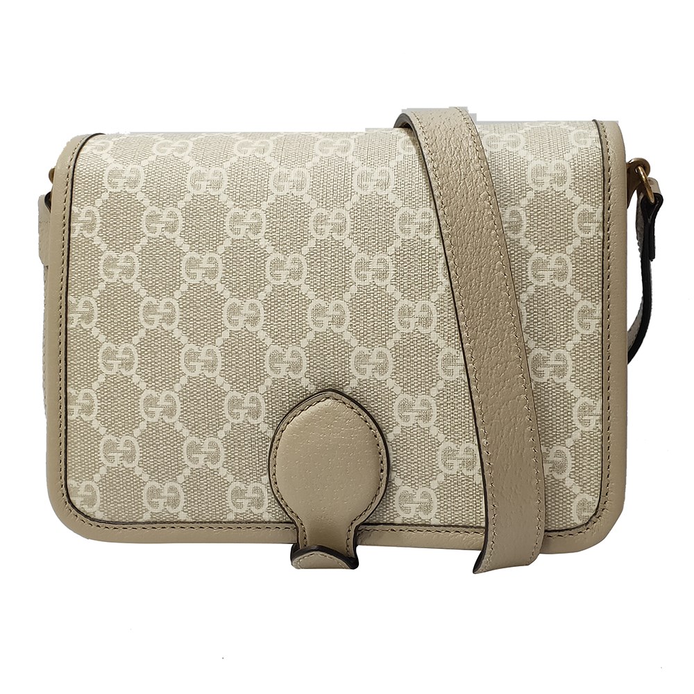 【GUCCI 古馳】671620 Retro系列GG Supreme帆布迷你復古馬鞍包肩背斜背包 (燕麥色)