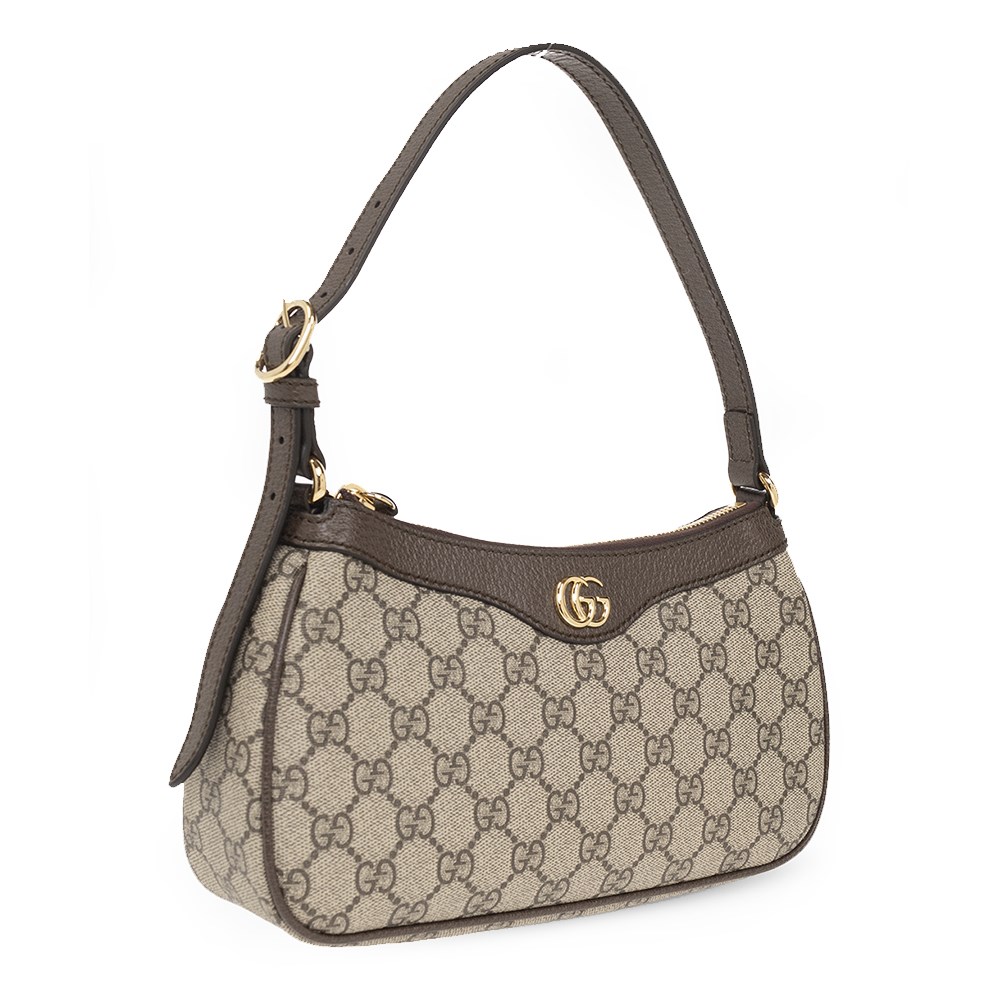 【GUCCI 古馳】735145 新款Ophidia經典GG Supreme帆布輕巧手提/肩背腋下包(棕色)