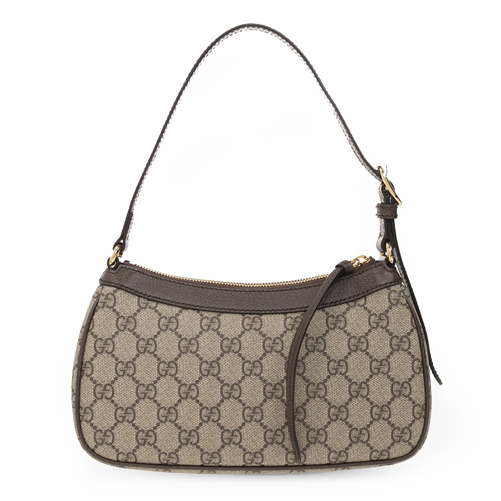 【GUCCI 古馳】735145 新款Ophidia經典GG Supreme帆布輕巧手提/肩背腋下包(棕色)