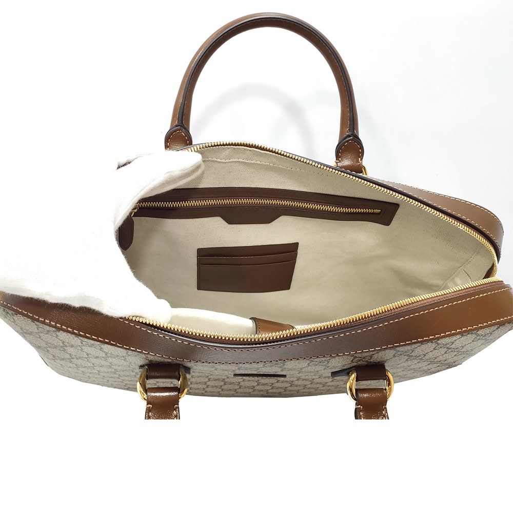 【GUCCI 古馳】674140 新款Retro GG superme系列帆布手提肩背斜背兩用公事包