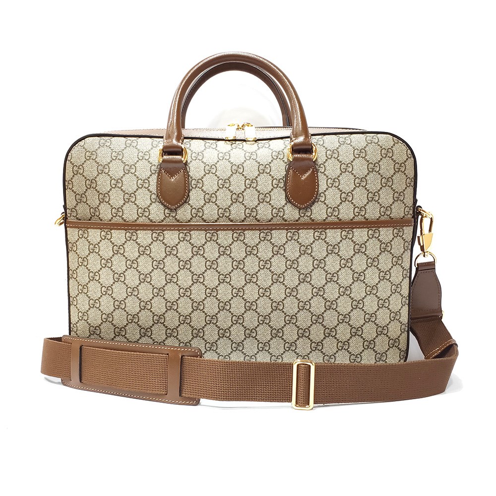 【GUCCI 古馳】674140 新款Retro GG superme系列帆布手提肩背斜背兩用公事包