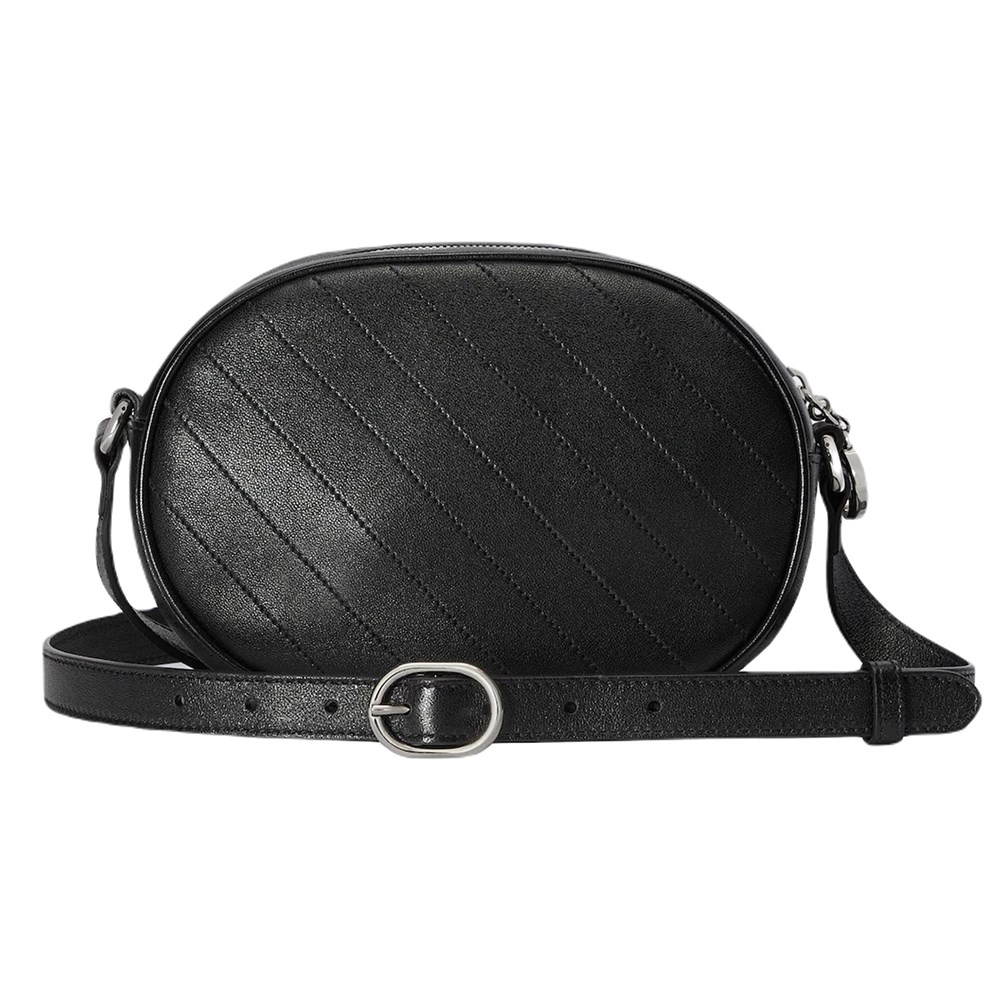 【GUCCI 古馳】760175 新款BLONDIE橢圓款肩背斜背相機包(黑色)