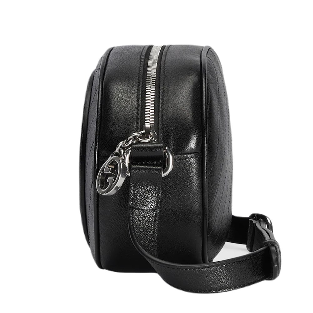 【GUCCI 古馳】760175 新款BLONDIE橢圓款肩背斜背相機包(黑色)