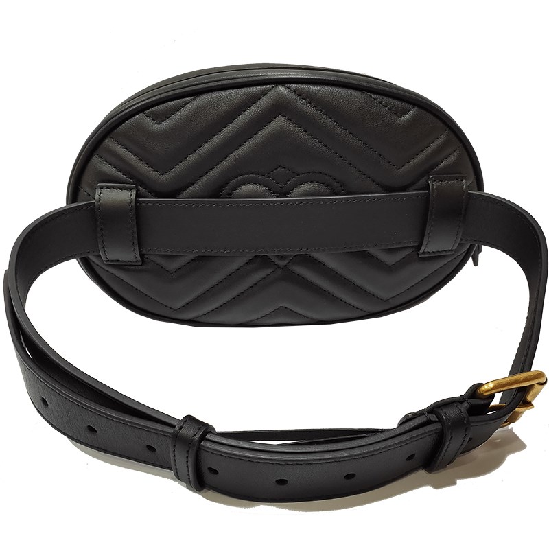 【GUCCI 古馳】 491294 GG Marmont 絎縫牛皮腰包/胸口包