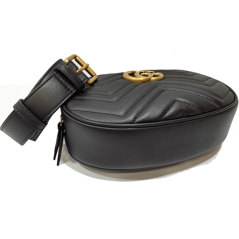 【GUCCI 古馳】 491294 GG Marmont 絎縫牛皮腰包/胸口包