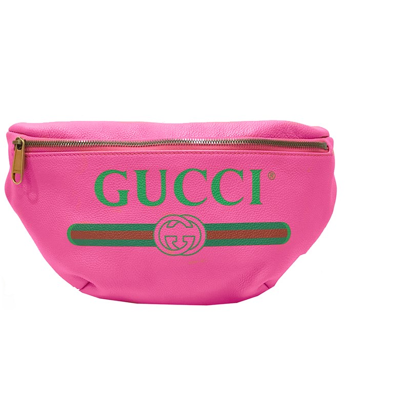 【GUCCI 古馳】530412 復古綠紅綠織帶牛皮腰包/斜背包(80CM) 