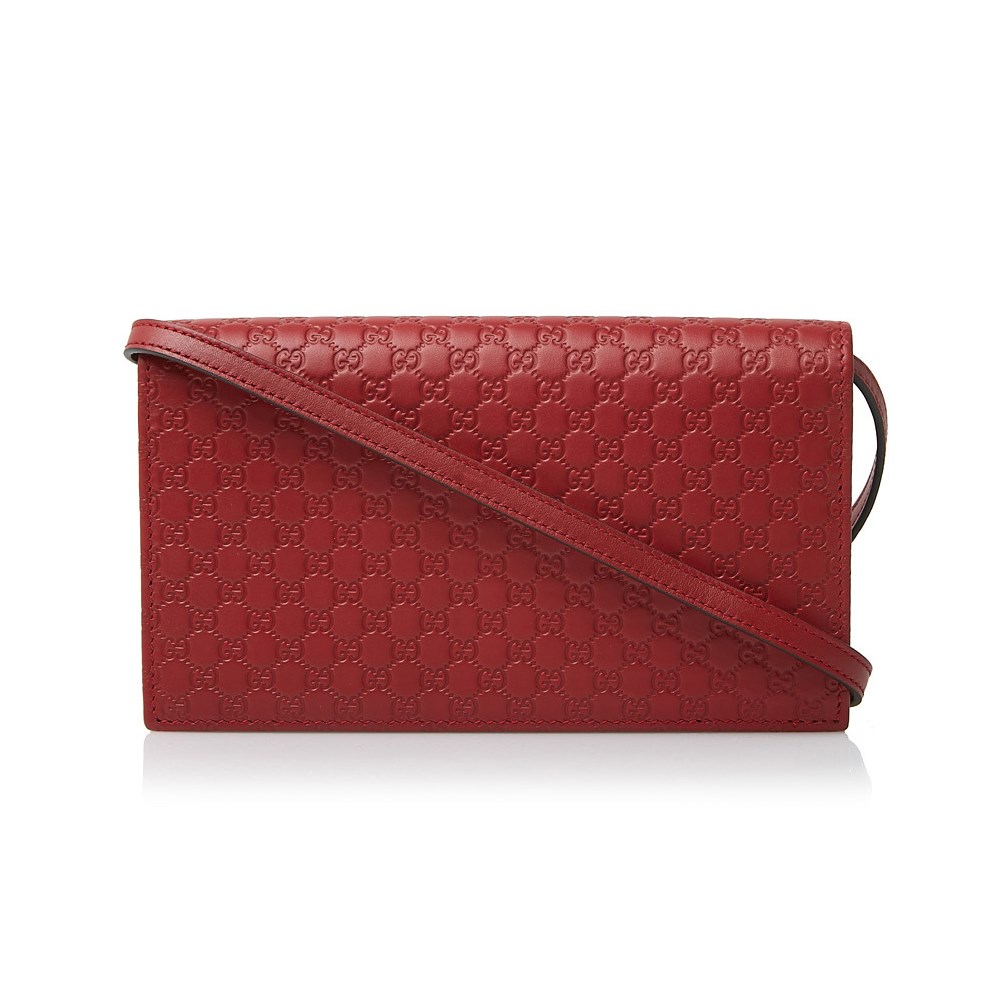 【GUCCI 古馳】466507 經典Guccissima系列雙G壓紋LOGO牛皮肩背/斜背包(紅色)